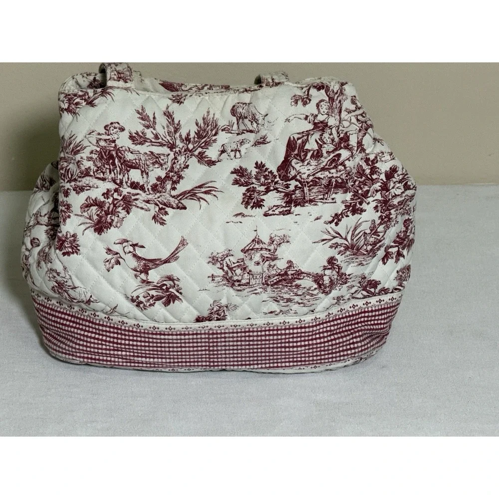 Americana By sharif Quilted Toile Print Handbag Cottagecore French‎ Country